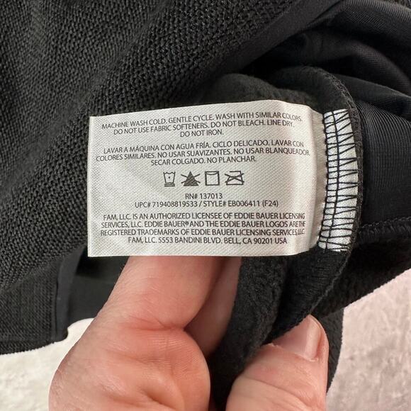 EDDIE BAUER Men's Sweater Fleece Classic Fit Pullover Size Med Heather Black - Picture 11 of 15